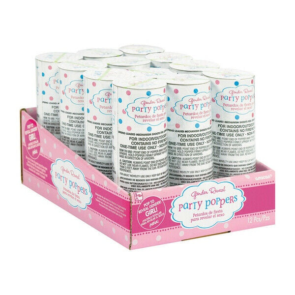 Girl Or Boy Confetti Poppers - Girl