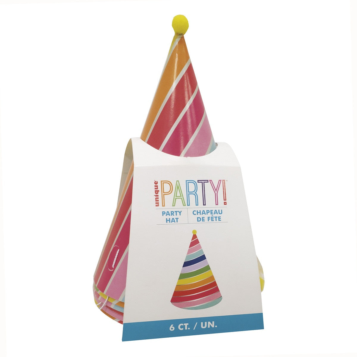 Rainbow Party Hats Pack of 6