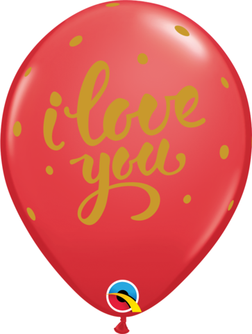 11" Print I Love You Red Latex Balloons Pack Of 50