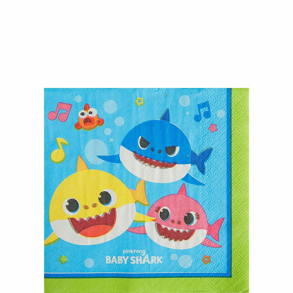 Baby Shark Beverage Napkins Pack Of 16