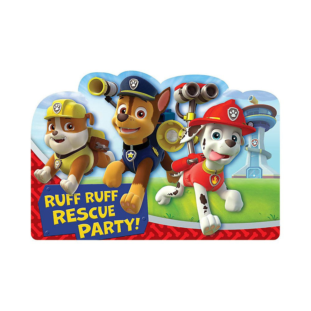 Paw Patrol Invitations Pack of 8