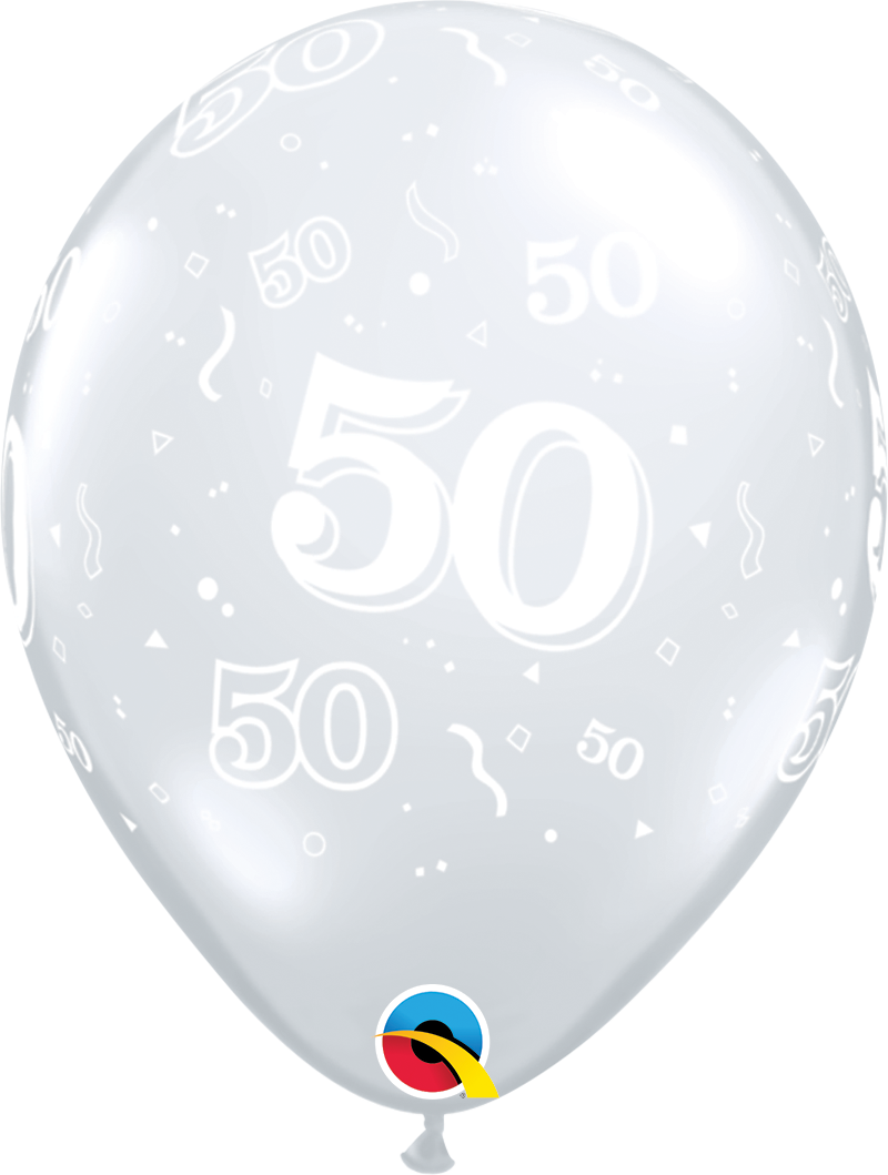 11" Print #50 Clear Latex Balloons Pack Of 50