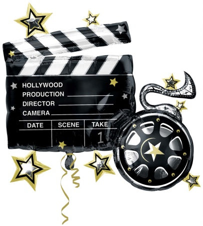 Large Foil Supershape Balloon Hollywood Lights Camera Action