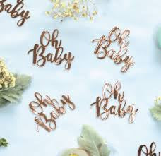 OH BABY FOIL JUMBO CONFETTI ROSE GOLD PACK OF 15