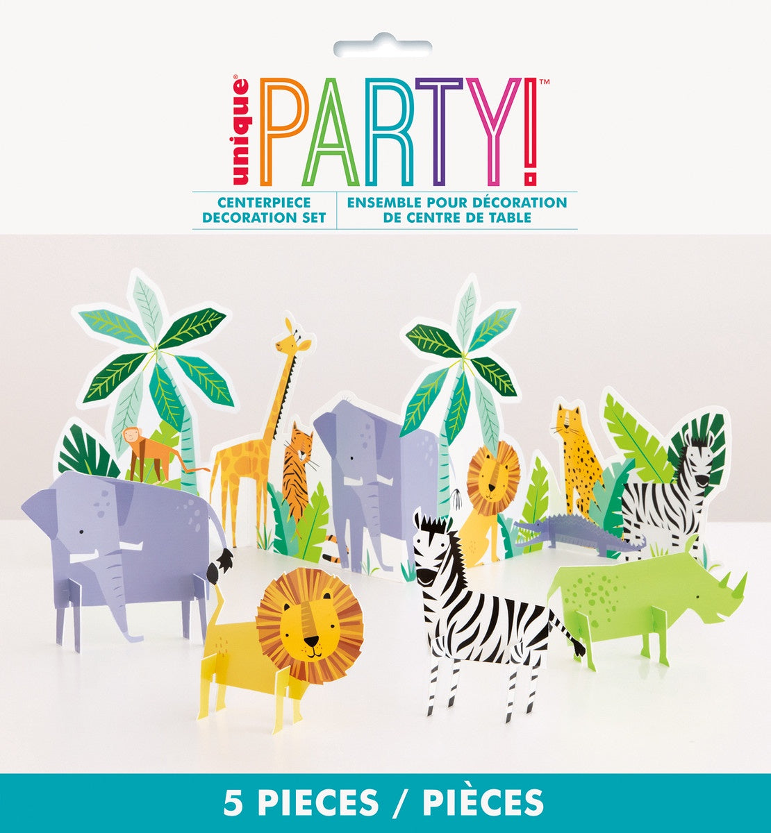 ANIMAL SAFARI TABLE DECOR KIT 5 PIECE