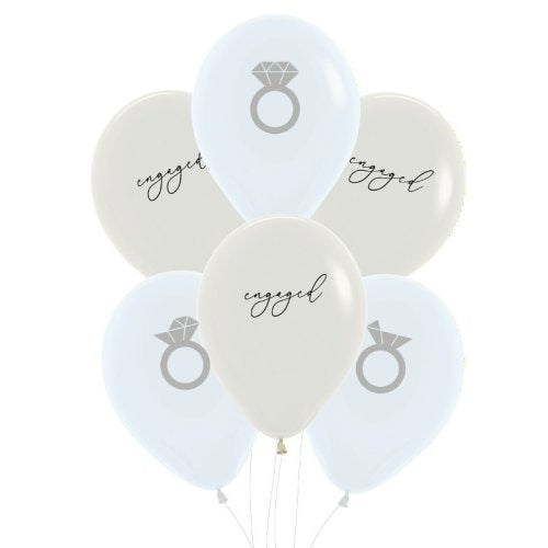 PickABunch Printed Engaged Ring Latex Balloons 30cm 6 Pack