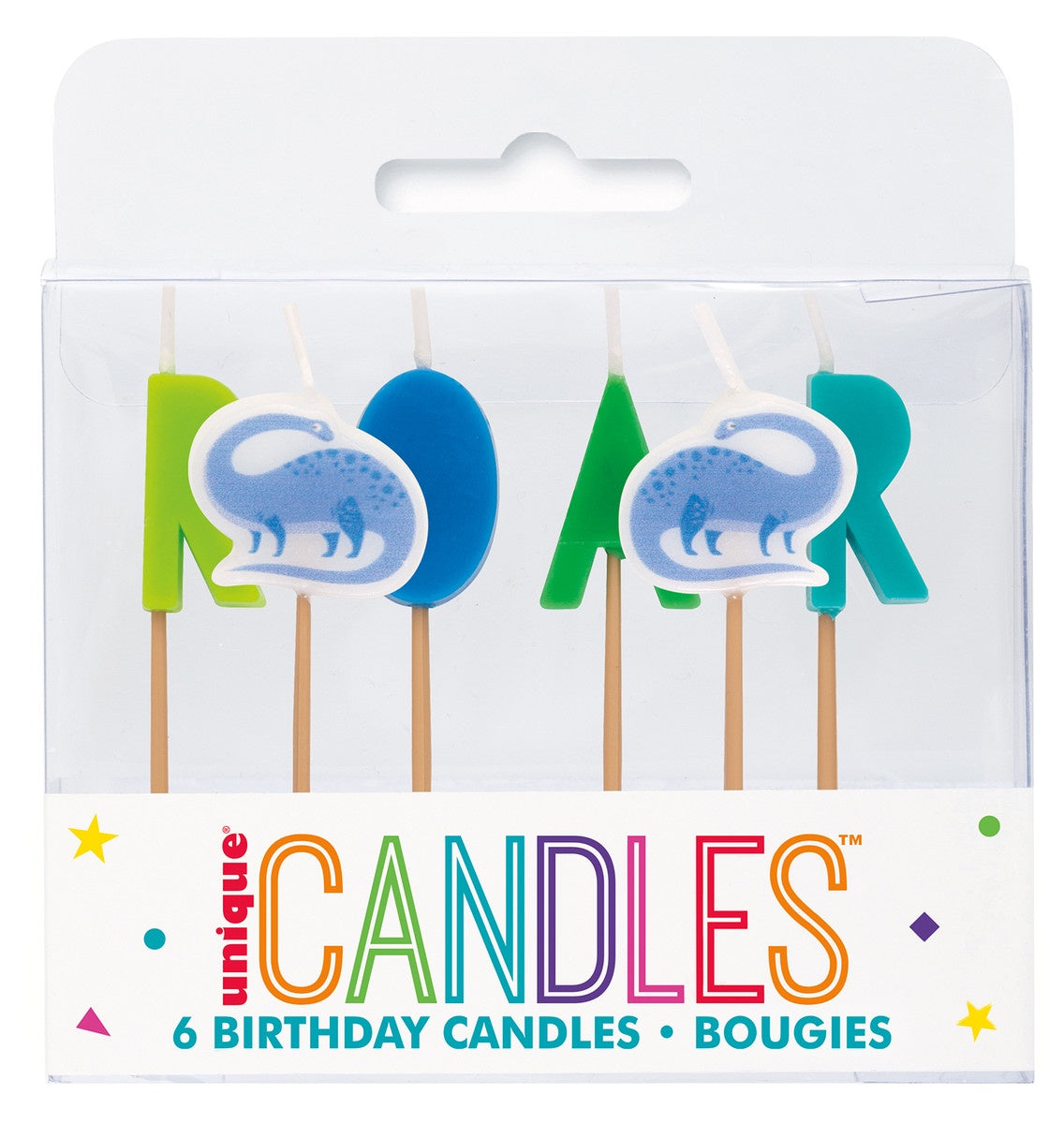 Dinosaur Roar Candle Pack Of 6