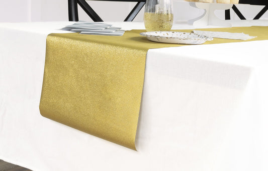 Gold Glitter Table Runner 33cm X 2.7m (13" X 9')