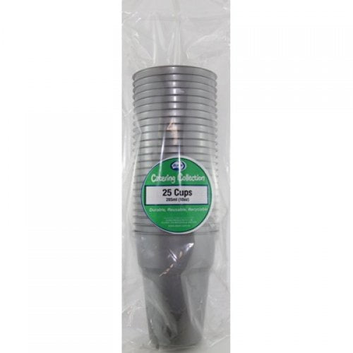 Plastic Cups Silver Pack of 20
