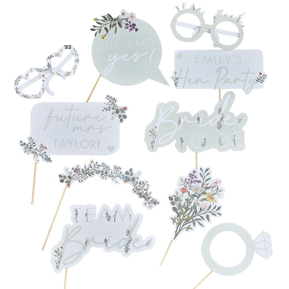Bridal Bloom Hen Photo Booth Props
