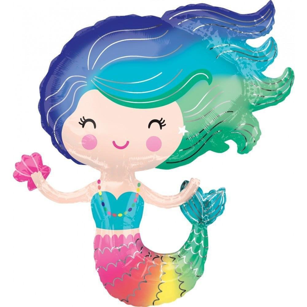 LARGE FOIL SUPERSHAPE BALLOON 30"(76CM) COLORFUL MERMAID