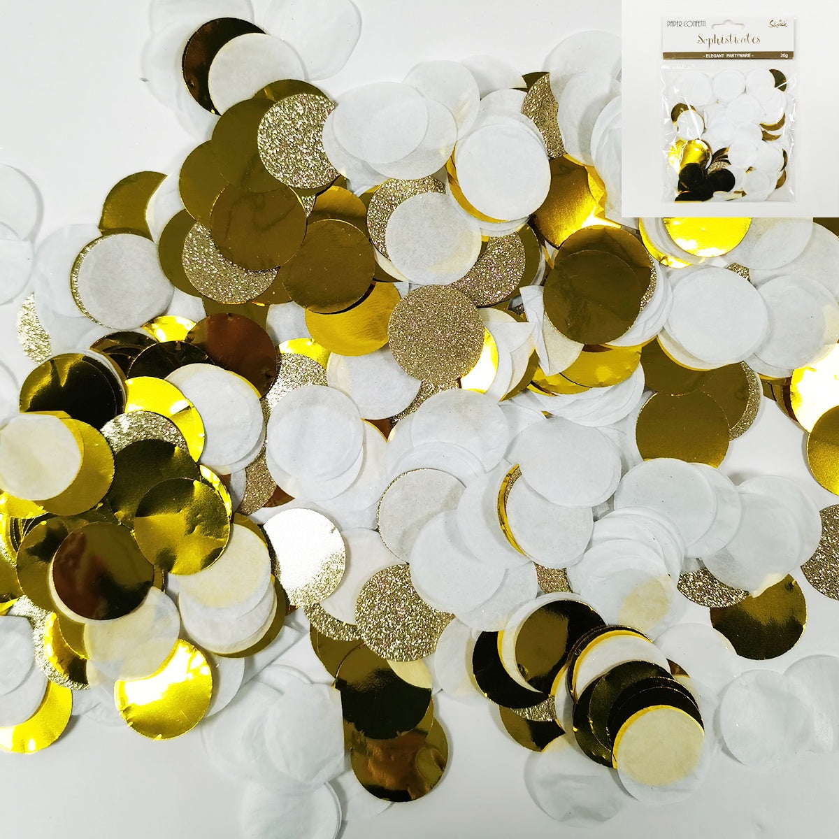 Gold Mix Confetti 2cm Round 20g