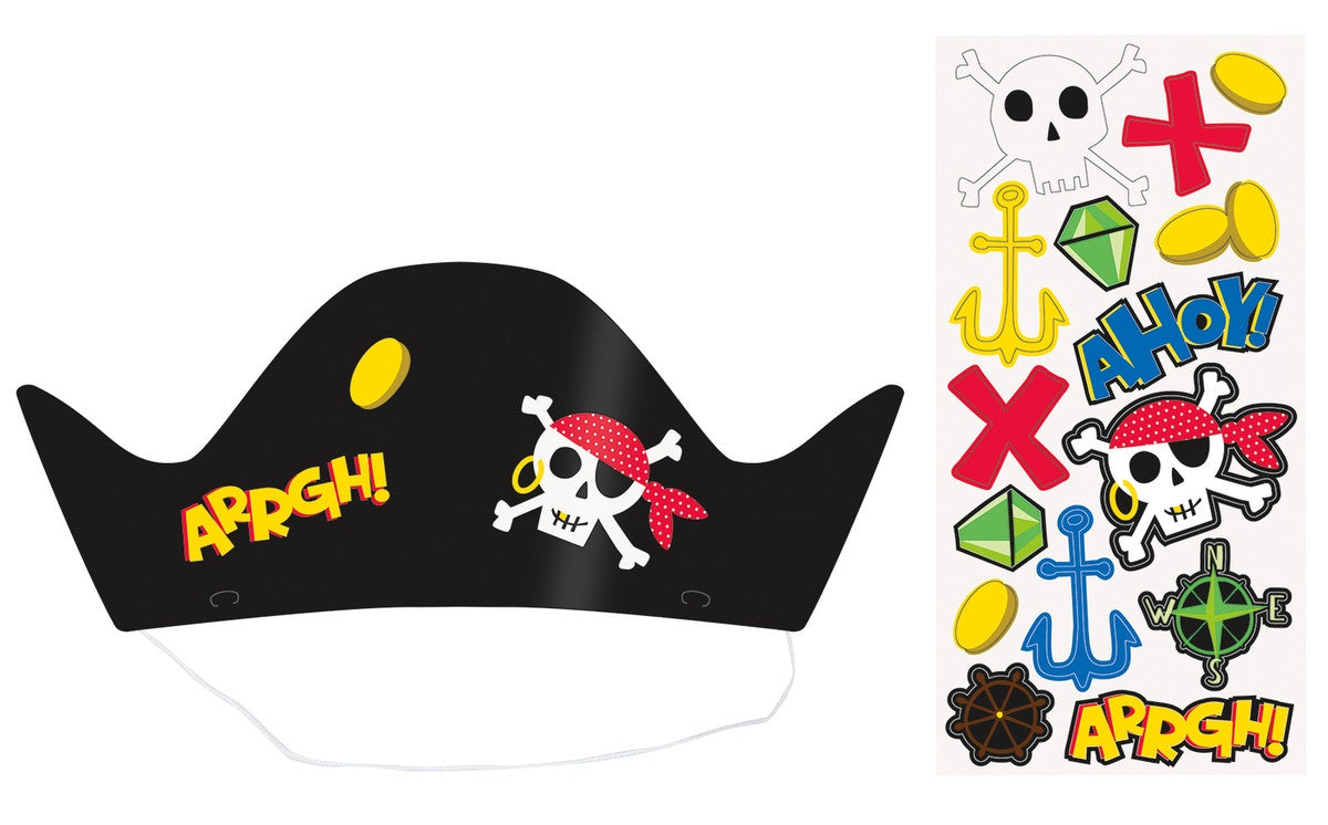 AHOY PIRATE 8 PARTY HATS