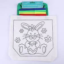 Diy Canvas Easter Tote W/4 Colour Markers