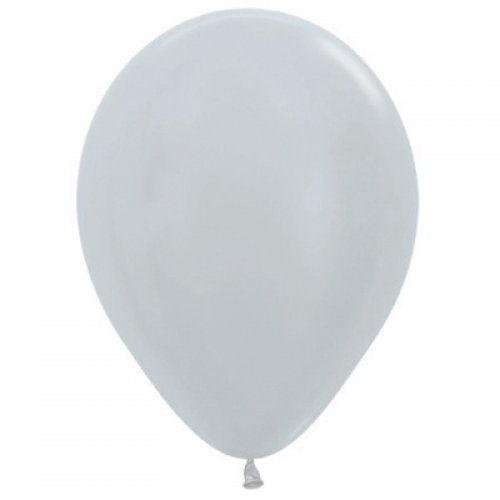 Latex Balloon 11"(28cm) Satin Silver Pack Of 100