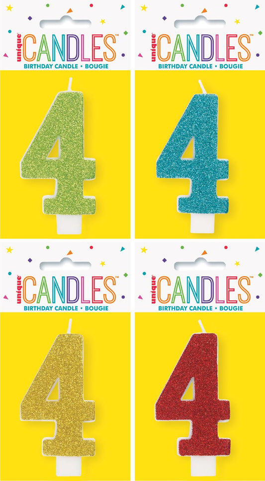 GLITTER NUMBER EACH CANDLE - 4