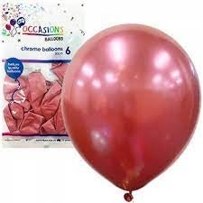CHROME PINK Occasion Balloons - PACK 6 (30CM)