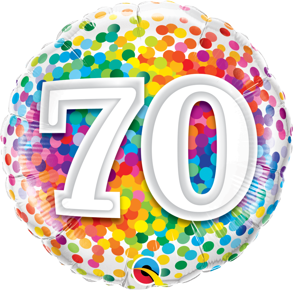 Foil Balloon 18"(45cm) Rainbow Confetti #70
