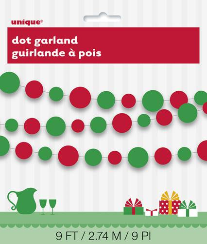 Dots Red & Green Paper Garland