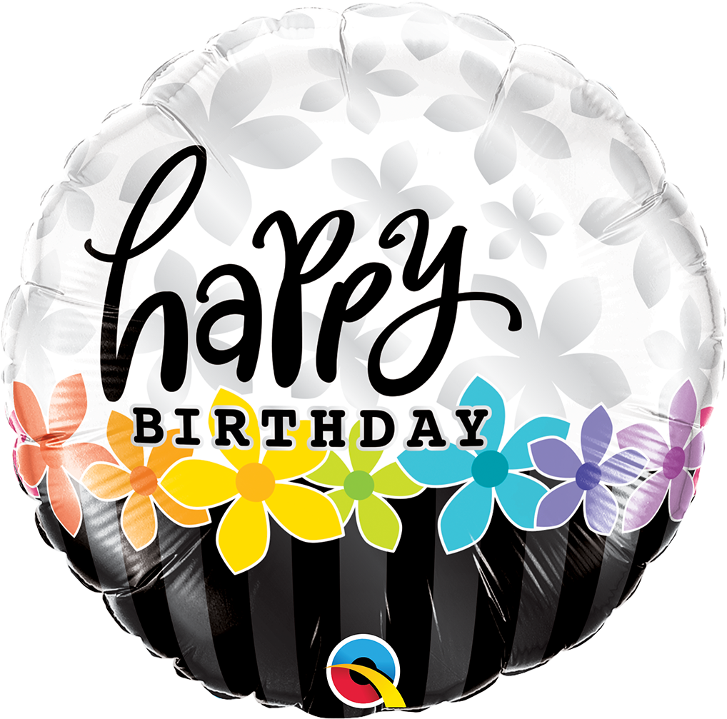 Birthday Band Of Flowers Foil Balloon 18"