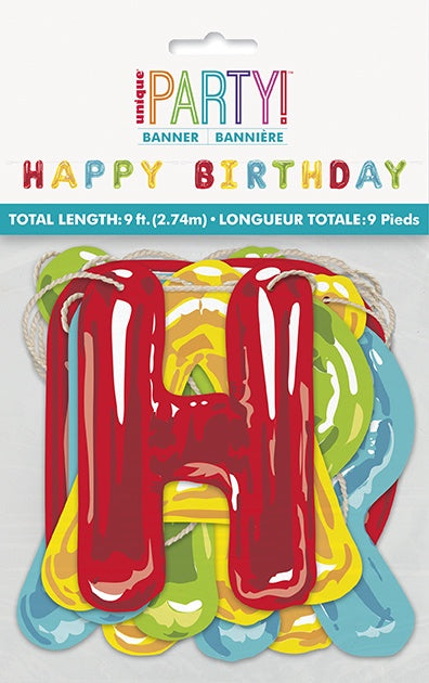 Happy Birthday Cutout Banner Rainbow