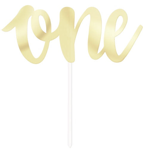 Gold Foil One Cake Topper