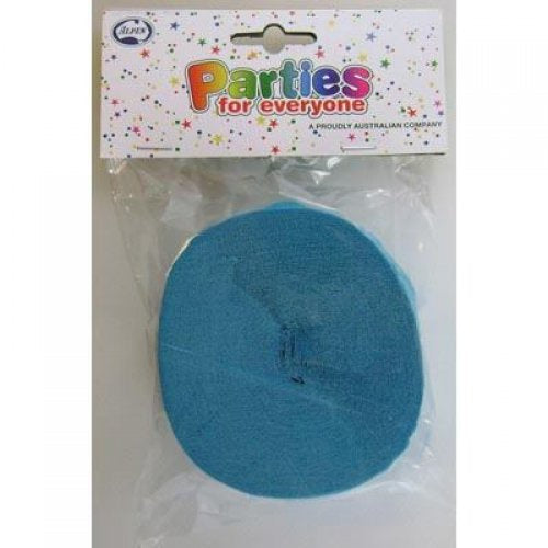 Crepe Paper Streamers 30m Azure Blue
