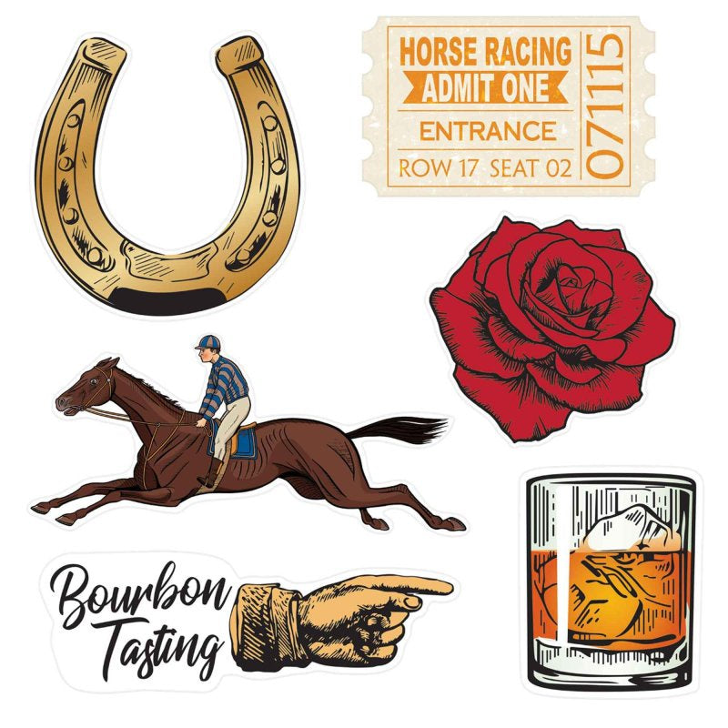 Beistle Vintage Horse Racing Mini Party Cutouts 8–19cm