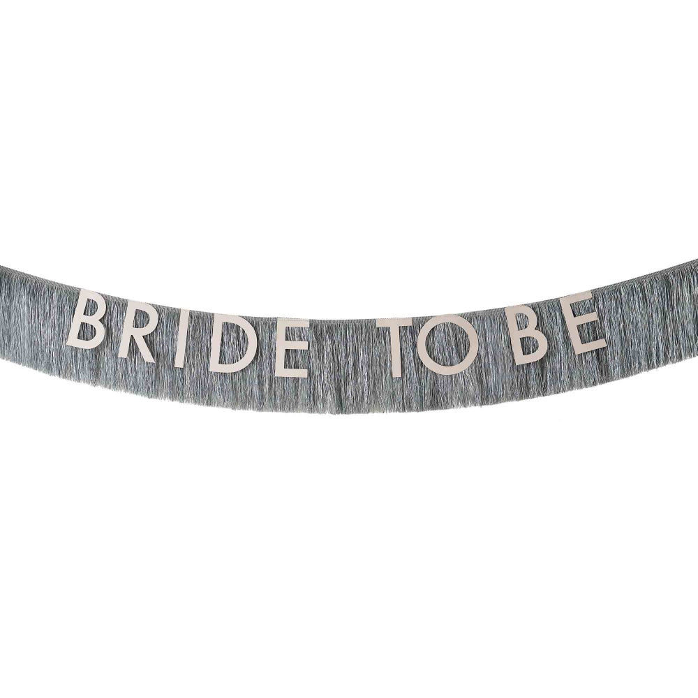 BRIDE TO BE Bunting Garland - 2.15m Pearlised Fringe Banner for Bridal Shower Decorations