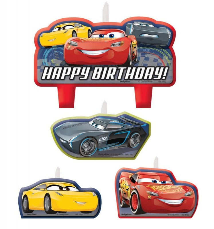 Cars 3 Birthday Party Candle Set Of 4