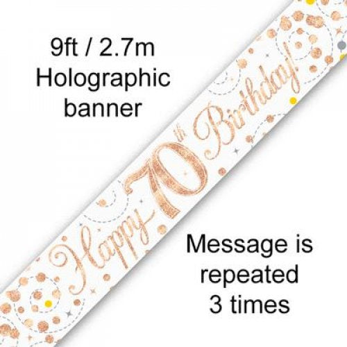 Sparkling Fizz Rose Gold Banner 2.7m 70th