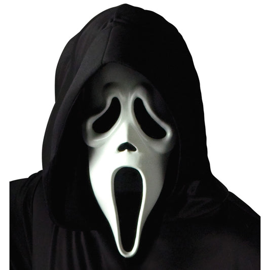 Ghost Face Mask with Shroud - Halloween Costume Accessory for Scary Outfits