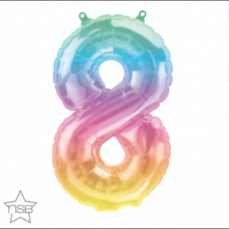 Foil Number Balloon 16"(40cm) Air Filled Only Jelli Ombre 8