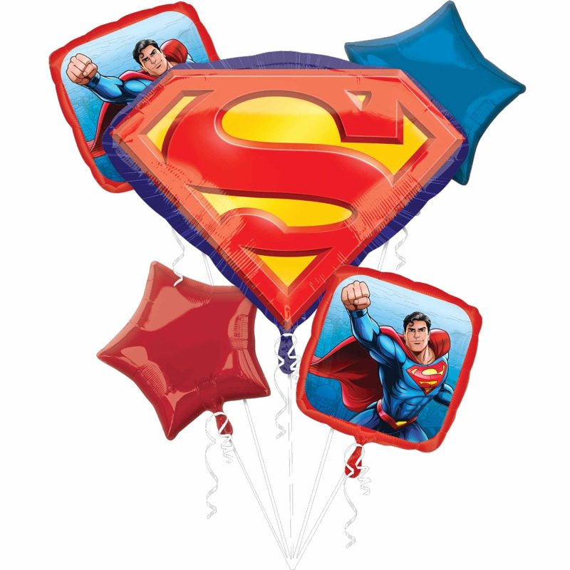 Anagram Licensed Balloon Bouquet Superman Pack of 5