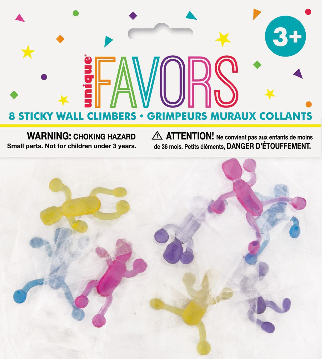 Sticky Wall Climbers Party Favors Pack of 8