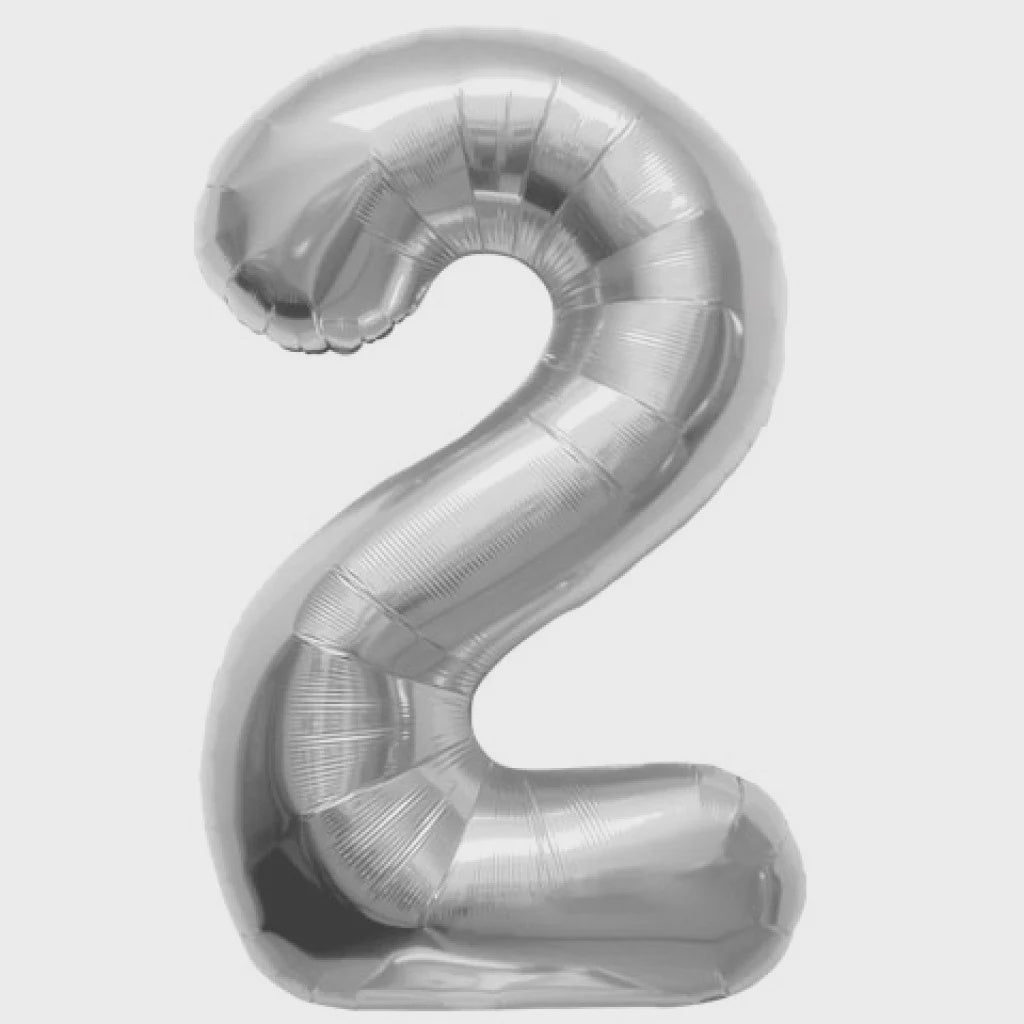 FOIL BALLOON 16" NUMBER SILVER #2