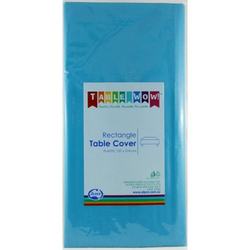 Rectangle Plastic Tablecover Azure Blue