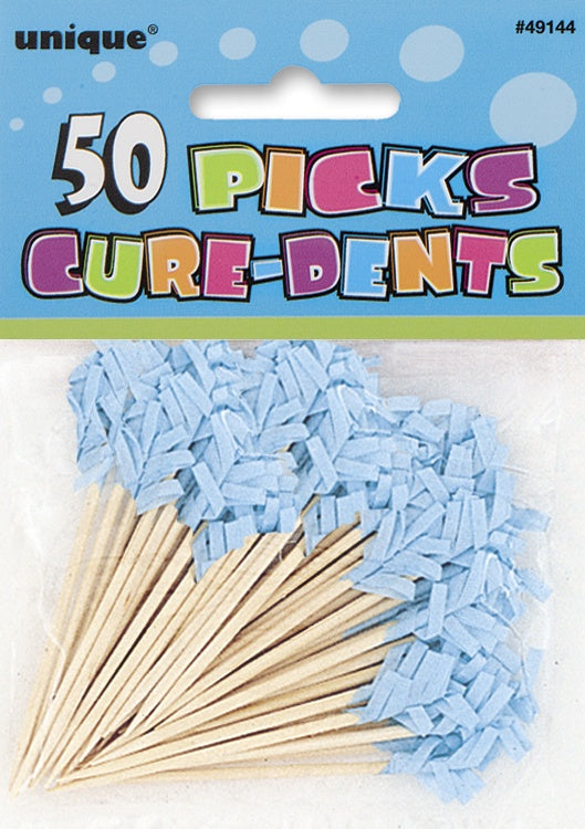 Picks Frilled Pastel Blue Pk50