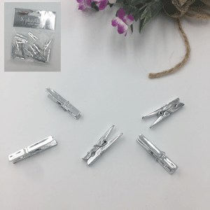 Mini Silver Pegs Cloth Pins Pack Of 20
