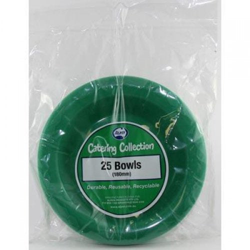 Plastic Bowl Green Pack of 20