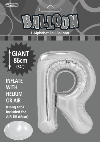 Meteor Large Foil Letter 34"(84cm) R Silver