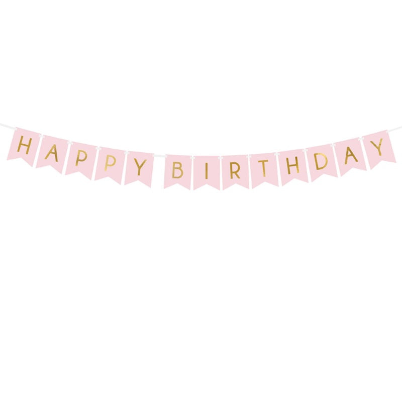 Happy Birthday Letter Banner – Light Pink (1.75m)