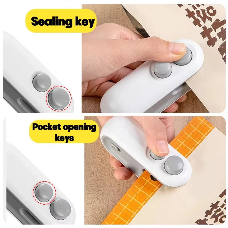 Vacuum Bag Sealing Machine Plastic Package Sealer Bags Clip Bag Handheld Sealer Food Packaging Heat Sealer For Home