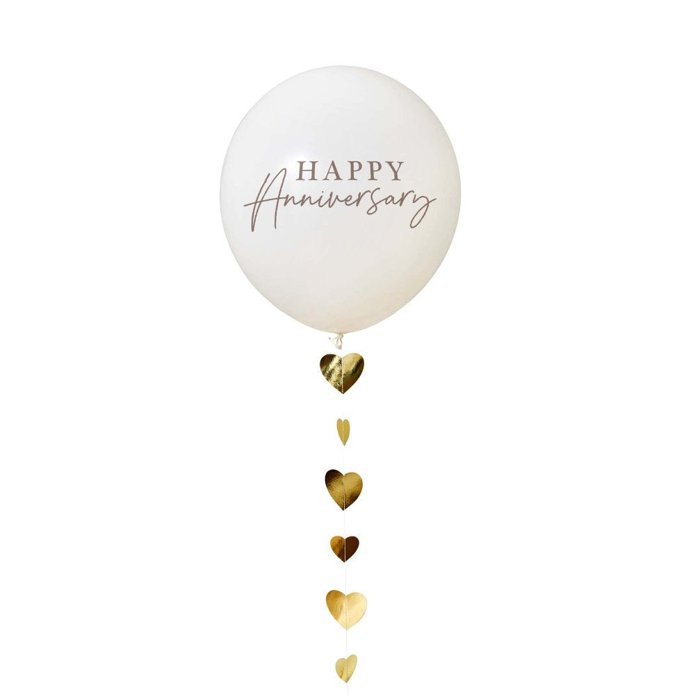 Anniversary Latex Balloon with Hearts 45cm