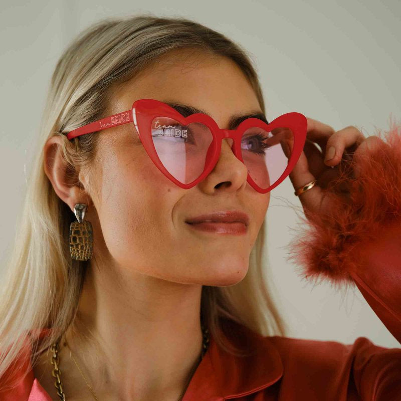 Drunk in Love Team Bride Heart Sunglasses