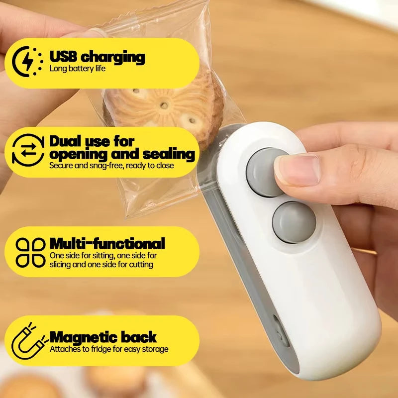 Vacuum Bag Sealing Machine Plastic Package Sealer Bags Clip Bag Handheld Sealer Food Packaging Heat Sealer For Home