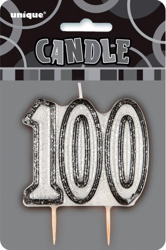 Glitz Black Number Candle 100
