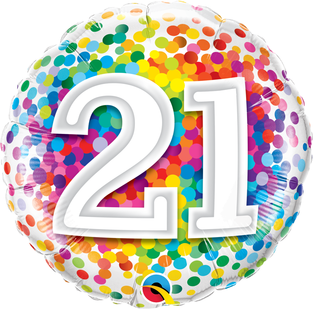 Foil Balloon 18"(45cm) Rainbow Confetti #21