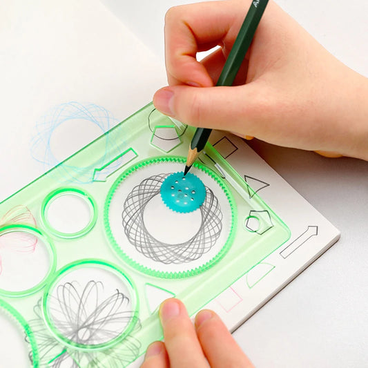 Creative Geometry Spirograph Drawing Stencils Set Painting Template Art Crafts Kids Educational Toy Variety of Flowers Ruler