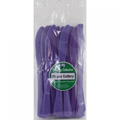 Plastic Knife Purple Pack of 20